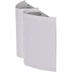 Applique murale applique extérieure lampe maison applique murale, 2 ampoules haut & bas IP44 résistant aux intempéries, métal blanc, led 2,5W 180Lm