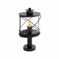EGLO HILBURN, Piedestal extérieur/Lampadaire, Noir, Plastique, IP44, I, Transparent
