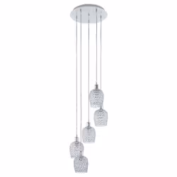 EGLO Bonares 1, Support flexible, Chrome, Transparent, Chrome, Transparent, Acier, Cristal, Intérieure