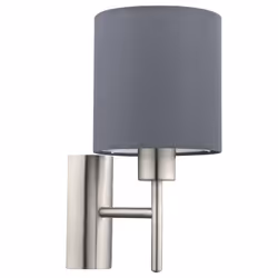 EGLO PASTERI, Surface, Cylindre, 1 ampoule(s), E27, Gris, Nickel