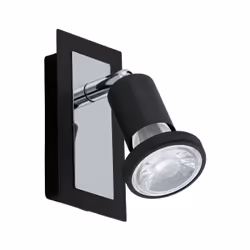 EGLO Sarria, Spot d'éclairage de surface, Ampoule(s) non remplaçable(s), 10 W, 3000 K, 400 lm, Noir, Chrome