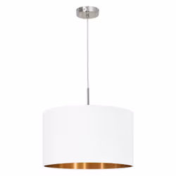 EGLO Pasteri, Support flexible, Cuivre, Nickel, Blanc, Cuivre, Blanc, Tissu, Acier, Tissu, Intérieure
