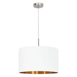 EGLO Pasteri éclairage en suspension Support flexible E27 Cuivre, Nickel, Blanc