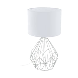 EGLO Pedregal 1 lampe de table E27 Chrome, Blanc