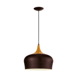 EGLO Obregon éclairage en suspension Support flexible E27 Marron, Crème, Chêne