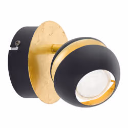EGLO Nocito, Spot d'éclairage de surface, Ampoule(s) non remplaçable(s), 6,6 W, 3000 K, 240 lm, Noir, Or