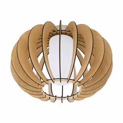 EGLO Stellato 1, E27, IP20, Couleur érable, Nickel, Blanc