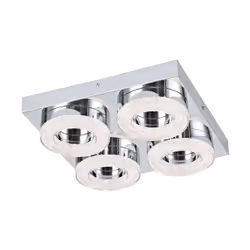 EGLO Fradelo, LED, Ampoule(s) non remplaçable(s), 3000 K, 400 lm, IP20, Chrome, Transparent