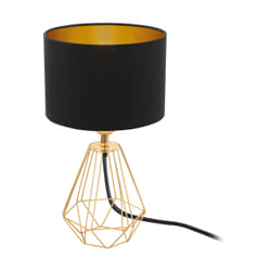 EGLO Carlton 2 lampe de table E14 Noir, Laiton, Or