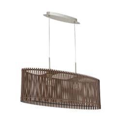EGLO Sendero éclairage en suspension Support flexible E27 Acier satin, Bois
