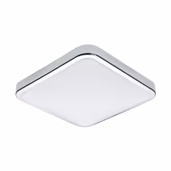 EGLO Manilva 1, Surface, Carré, 3000 K, IP44, Chrome, Blanc