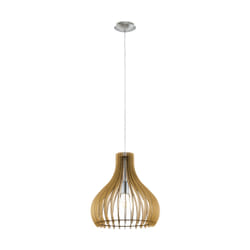 EGLO Tindori éclairage en suspension Support flexible E27 Couleur érable, Nickel