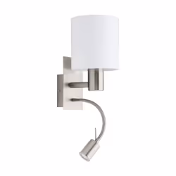 EGLO Pasteri, Surface, E27, Nickel, Acier satin, Blanc