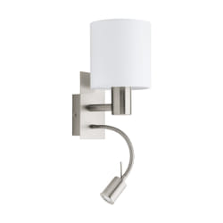 EGLO Pasteri Nickel, Acier satin, Blanc Adapté à une utilisation à l'intérieur E27
