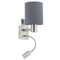 EGLO Pasteri Gris, Acier satin Adapté à une utilisation à l'intérieur E27