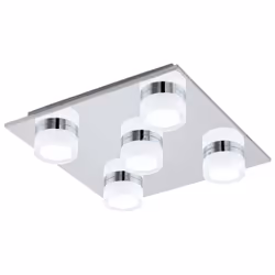 EGLO Romendo 1, LED, Ampoule(s) non remplaçable(s), 3000 K, 570 lm, IP44, Chrome, Transparent