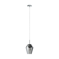 EGLO Murmillo éclairage en suspension Support flexible E27 Noir, Chrome, Transparent