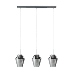 EGLO Murmillo éclairage en suspension Support flexible E27 Noir, Chrome, Transparent