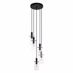 EGLO 97368, Noir, Transparent, Verre, Acier, Verre, Rond, I