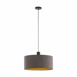 EGLO 97683, Marron, Marron, Or, Acier, Tissu, Rond, Noir