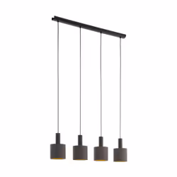 EGLO 97685, Marron, Marron, Or, Acier, Tissu, Rond, Noir