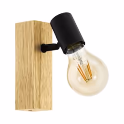 EGLO Townshend 3, Spot d'éclairage de surface, E27, 1 ampoule(s), 220-240 V, Noir, Marron