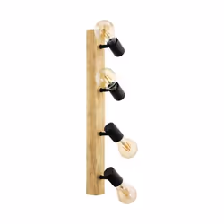 EGLO Townshend 3, Spot d'éclairage de surface, E27, 4 ampoule(s), 220-240 V, Noir, Marron