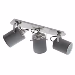EGLO Villabate, Spot lumineux sur rail, E14, 3 ampoule(s), LED, 220-240 V, Gris, Nickel
