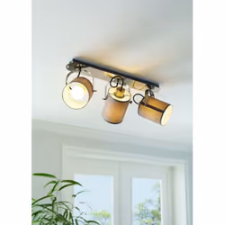 EGLO Villabate Spot lumineux sur rail Gris, Nickel E14 LED
