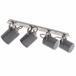 EGLO Villabate, Spot lumineux sur rail, E14, 4 ampoule(s), 220-240 V, Gris, Nickel