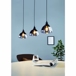 EGLO Beleser éclairage de plafond Noir, Transparent E27