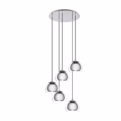 EGLO Rocamar 1, Chrome, Chrome, Transparent, Verre, Acier, Verre, Intérieure, IP20