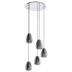 EGLO ALOBRASE, Support flexible, Chrome, Transparent, Chrome, Verre, Acier, Rond, Salon