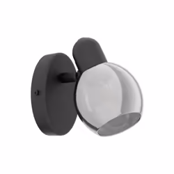 EGLO Pollica, Spot d'éclairage de surface, E27, 1 ampoule(s), LED, 220-240 V, Noir, Transparent