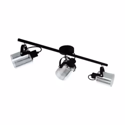 EGLO Berregas, Spot d'éclairage de surface, E27, 3 ampoule(s), 220-240 V, Noir, Transparent