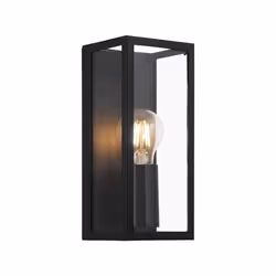 EGLO Amezola, Surface, Rectangle, 1 ampoule(s), E27, IP44, Noir, Transparent