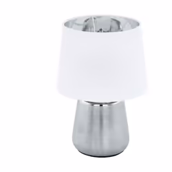EGLO Manalba 1, Argent, Blanc, Vitrocéramique, Tissu, IP20, E14, 1 ampoule(s), 40 W