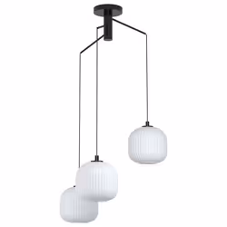 EGLO Mantunalle, Support de fixation, Noir, Blanc, Blanc, Acier, Verre, Rond