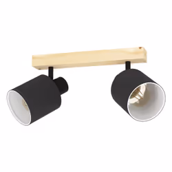EGLO BATALLAS, Spot lumineux sur rail, E27, 2 ampoule(s), 10 W, 220-240 V, Noir, Marron, Blanc