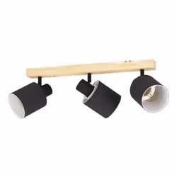 EGLO BATALLAS, Spot lumineux sur rail, E27, 3 ampoule(s), 220-240 V, Noir, Marron, Blanc