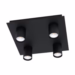 EGLO VALCASOTTO, 4 ampoule(s), LED, GU10, IP20, Noir