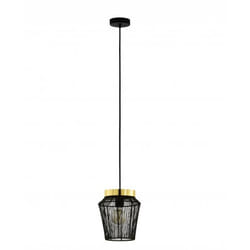 EGLO Escandidos éclairage en suspension Support flexible E27 40 W Noir, Laiton, Or