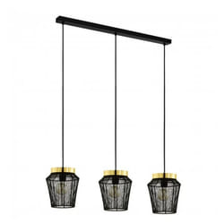 EGLO Escandidos éclairage en suspension Support flexible E27 40 W Noir, Laiton, Or