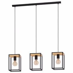 EGLO Libertad, Support de fixation, Noir, Marron, Noir, Marron, Acier, Bois, Rectangulaire, Noir