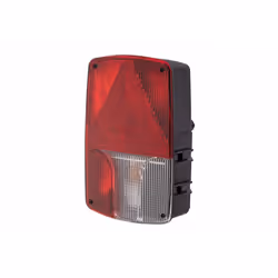 Feu arrière; HELLA; gauche blanc/rouge noir avec ampoules, avec fiche, pour remorques; E410162, V9903720