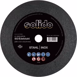 Disque à tronçonner droit en métal - SOLIDO - 230 x 25 mm - Blanc - Couper du métal - Métal