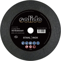 Disque à tronçonner droit en métal - SOLIDO - 230 x 25 mm - Blanc - Couper du métal - Métal