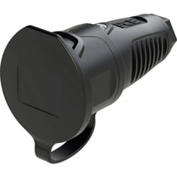 Pc Electric - 2411-ss Fiche électrique femelle avec terre caoutchouc 250 v noir IP54