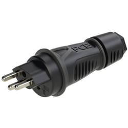 Pc Electric - 0323-ss Fiche électrique mâle avec terre PA6, tpe 250 v noir IP55