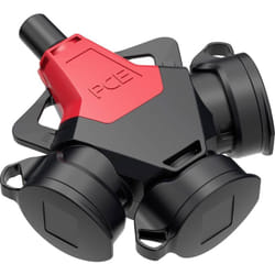 Pc Electric - 253711-src Adaptateur triple caoutchouc 250 v rouge IP54